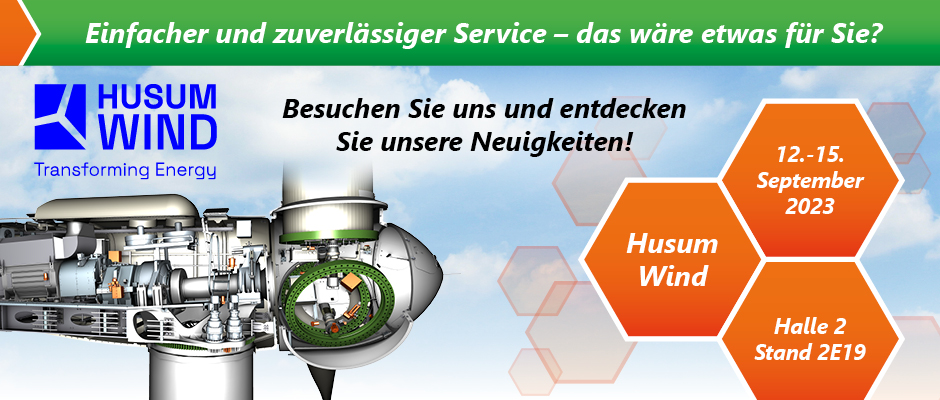 Mit unserem Partnerunternehmen begrüßen wir Sie vom 12.-15. September 2023 am Stand 2E19 bei der Husum Wind.